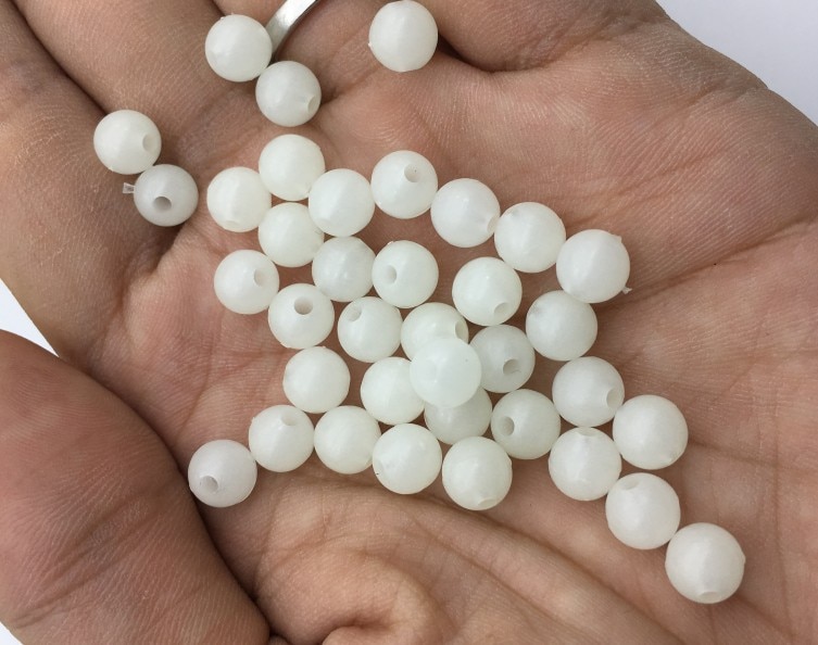 50pcs Luminous Beads Fishing Space Beans Round Float Stopper Light Balls